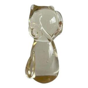 Vintage Glass Owl Figurine/ Paperweight Gift for Owl Lover